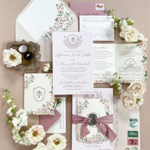 Custom-Blush-Letterpress-Wedding-Invitation-_-Monogram-Crest-_-Watercolor-Flowers-_-Pink,-Mauve,-Taupe,-Warm-White-_-Emery-Ann-Design-