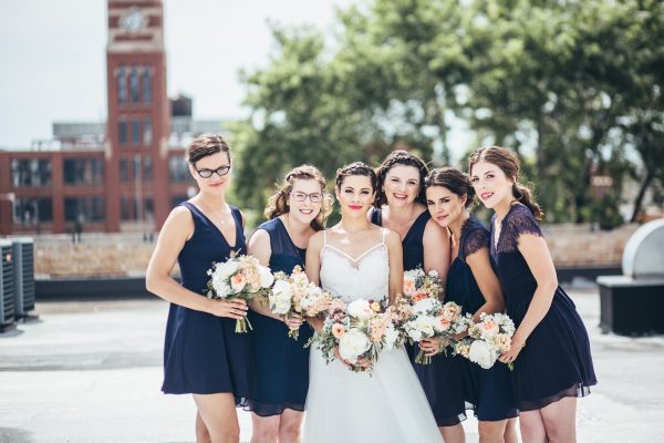 Bridesmaids in Navy West Loop Wedding