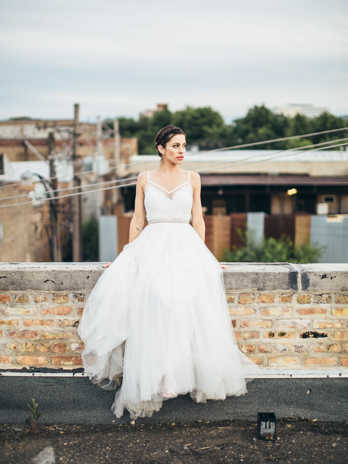 Bride on Chicago Rooftop Room 1520