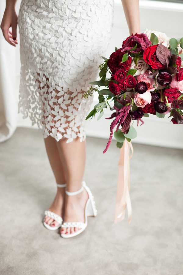 Bride with Berry Bouquet