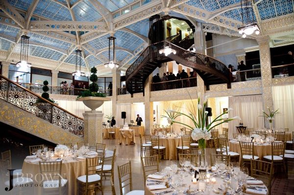 Reception-luxury drapery on lower perimeter and entrance into the light court