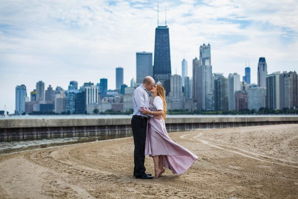Chicago anniversary session, North Avenue beach