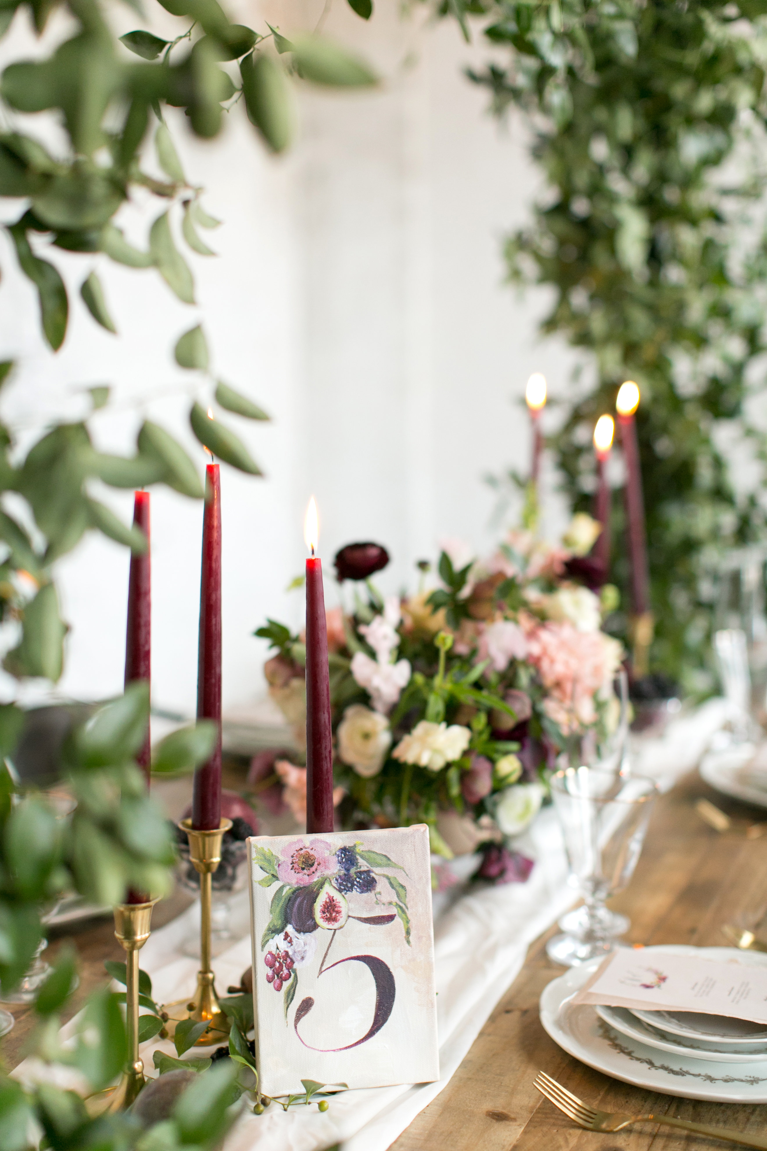 Fresh Plum + Mauve Loft Wedding Inspiration