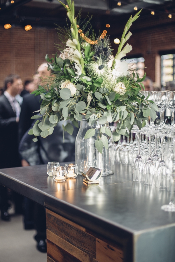 Wedding Bar with Eucalyptus Decor