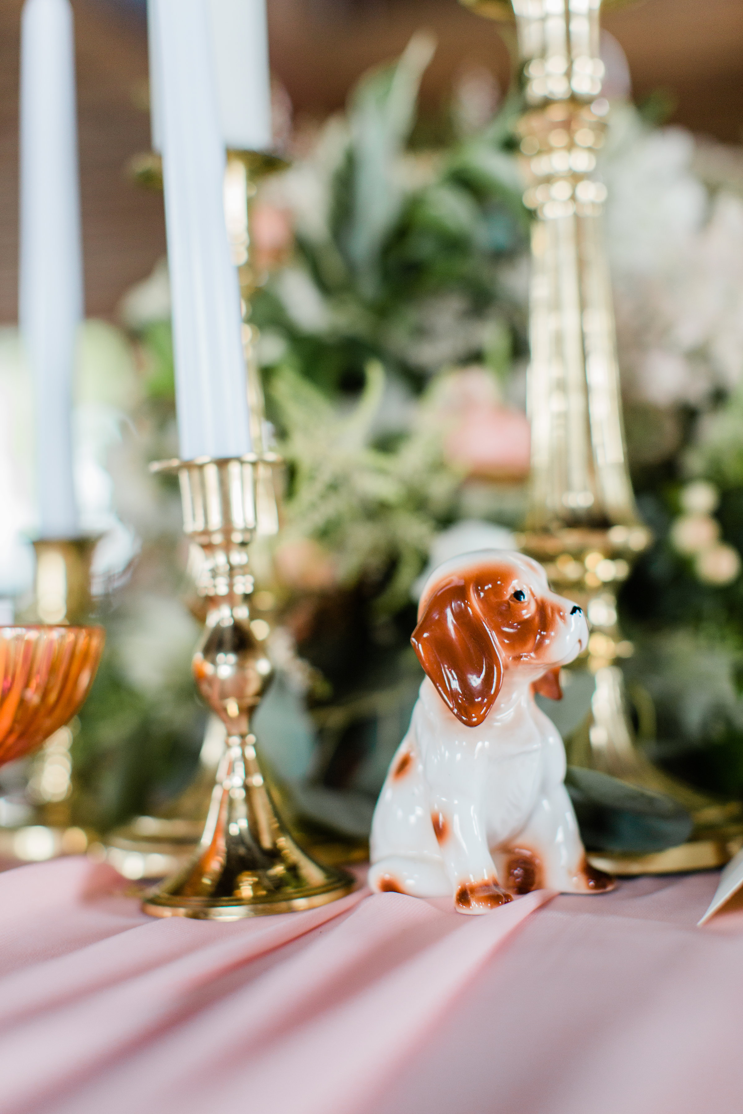 Dog Figurine in Wedding Centerpiece