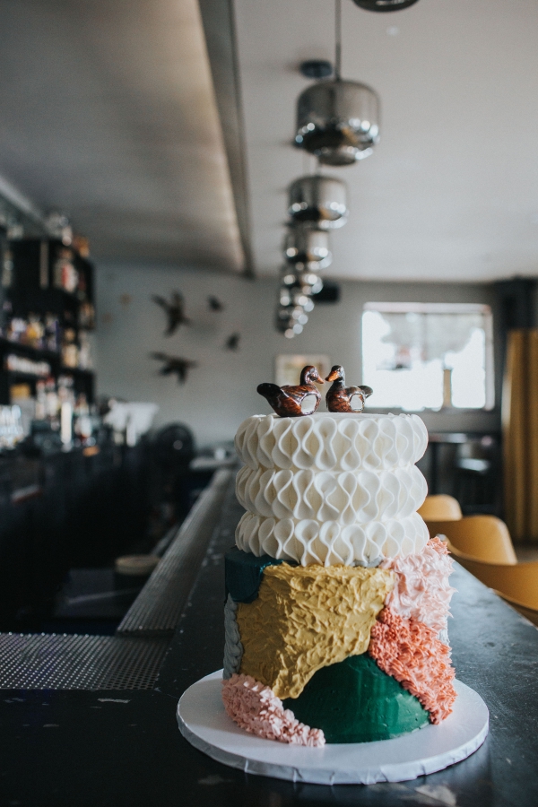 Warm Colorful Retro Mod Chicago Wedding Inspiration at The Duck Inn (24)