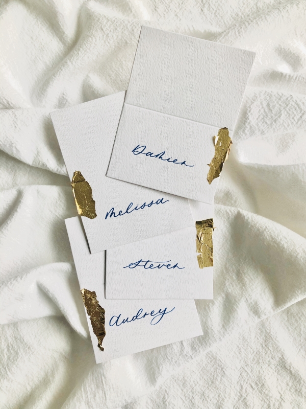 Place Cards with Gold Foil