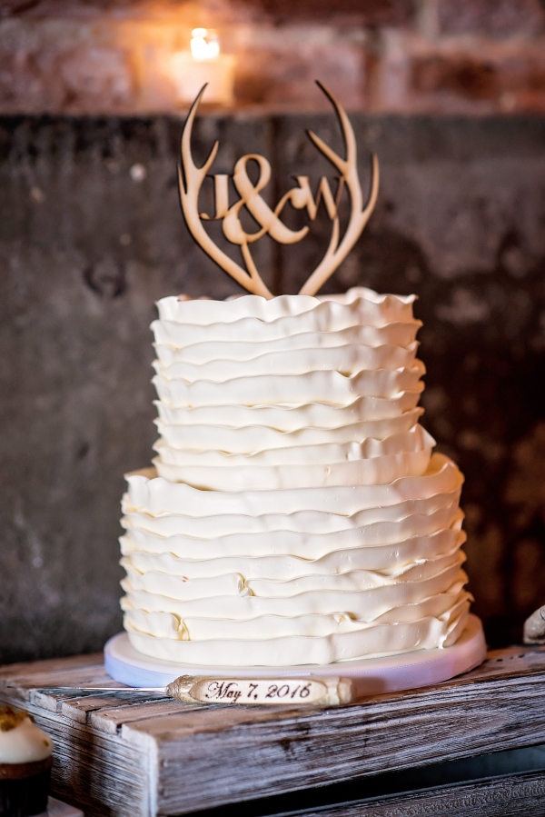 Wedding Cake with Ruffled Icing
