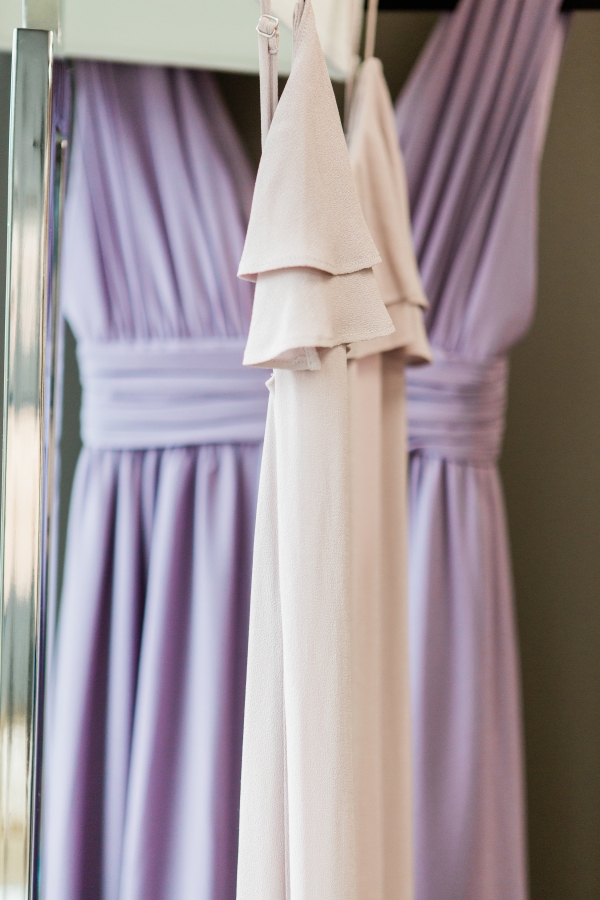 Purple and Ivory Bridesmaids Dresses