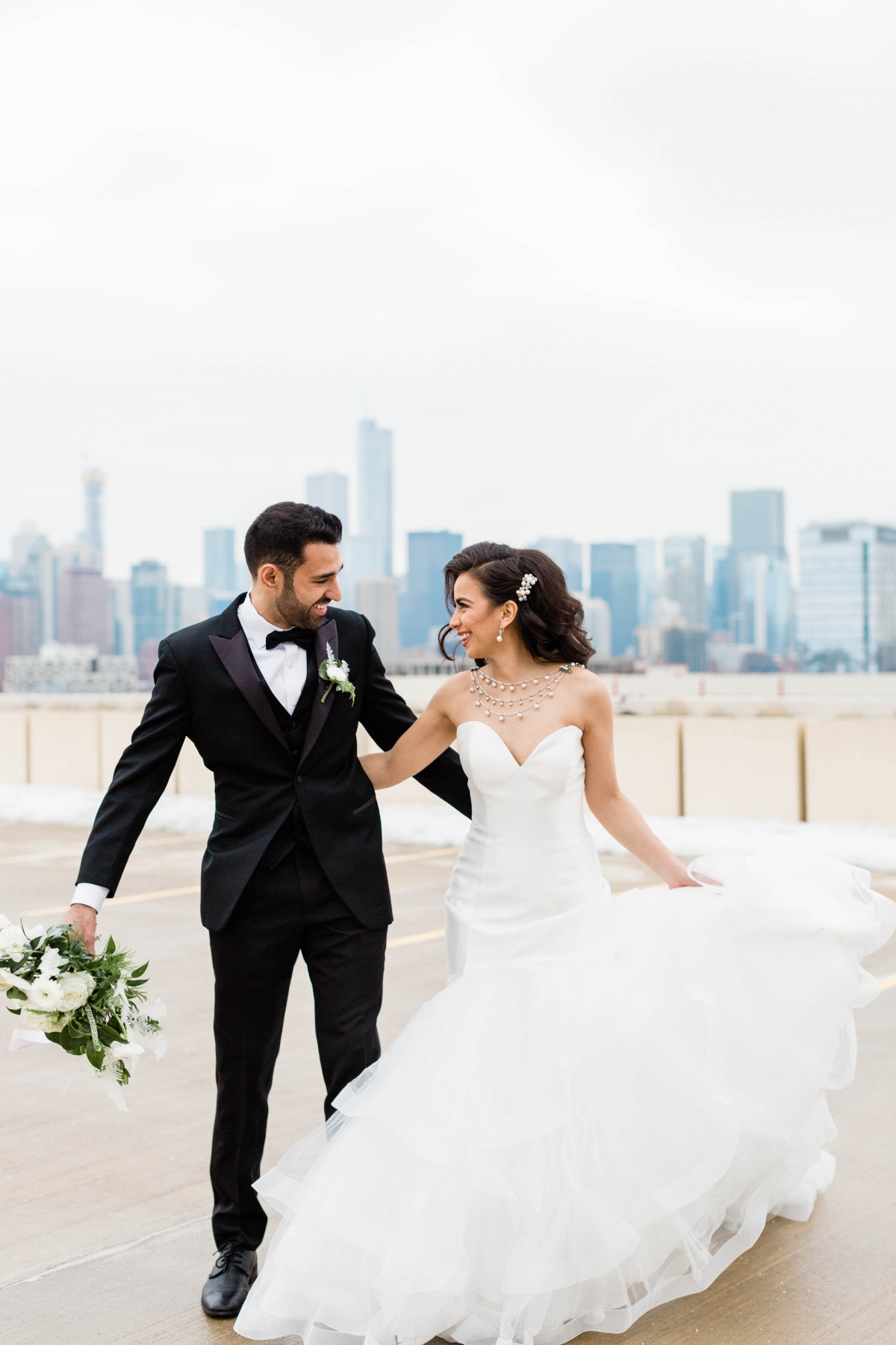 Bride and Groom Chicago Rooftop