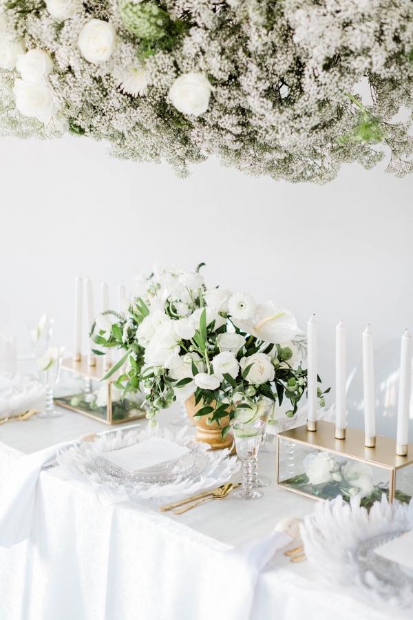 White and Green Baby's Breath Wedding Flowers