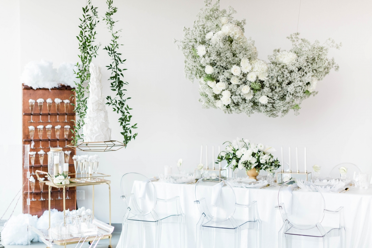 All White Cloud Wedding Inspiration