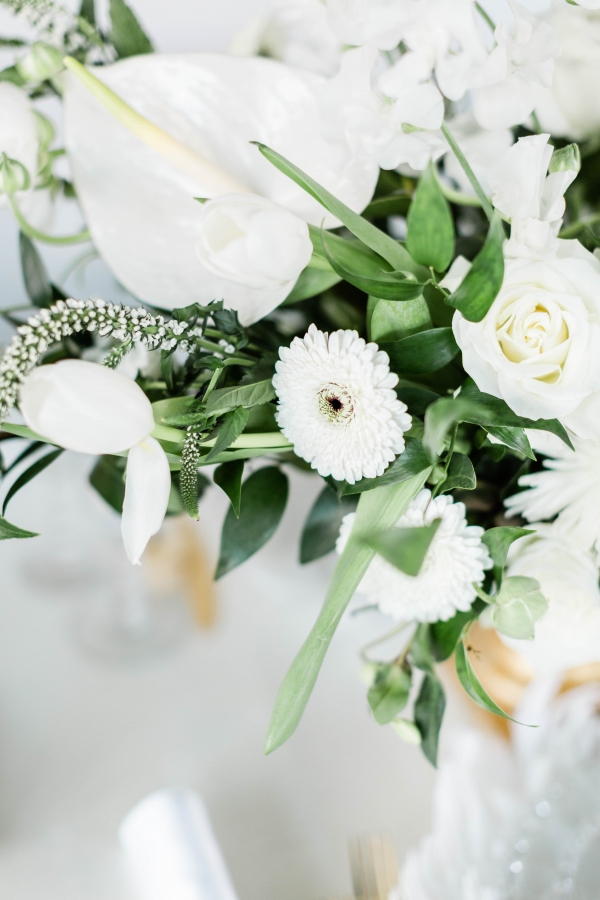 White and Green Centerpiece Flowers