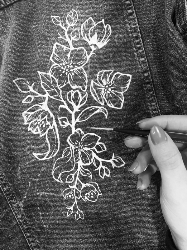 hand painted floral jacket
