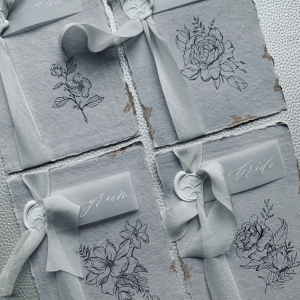 handmade paper place cards with vellum