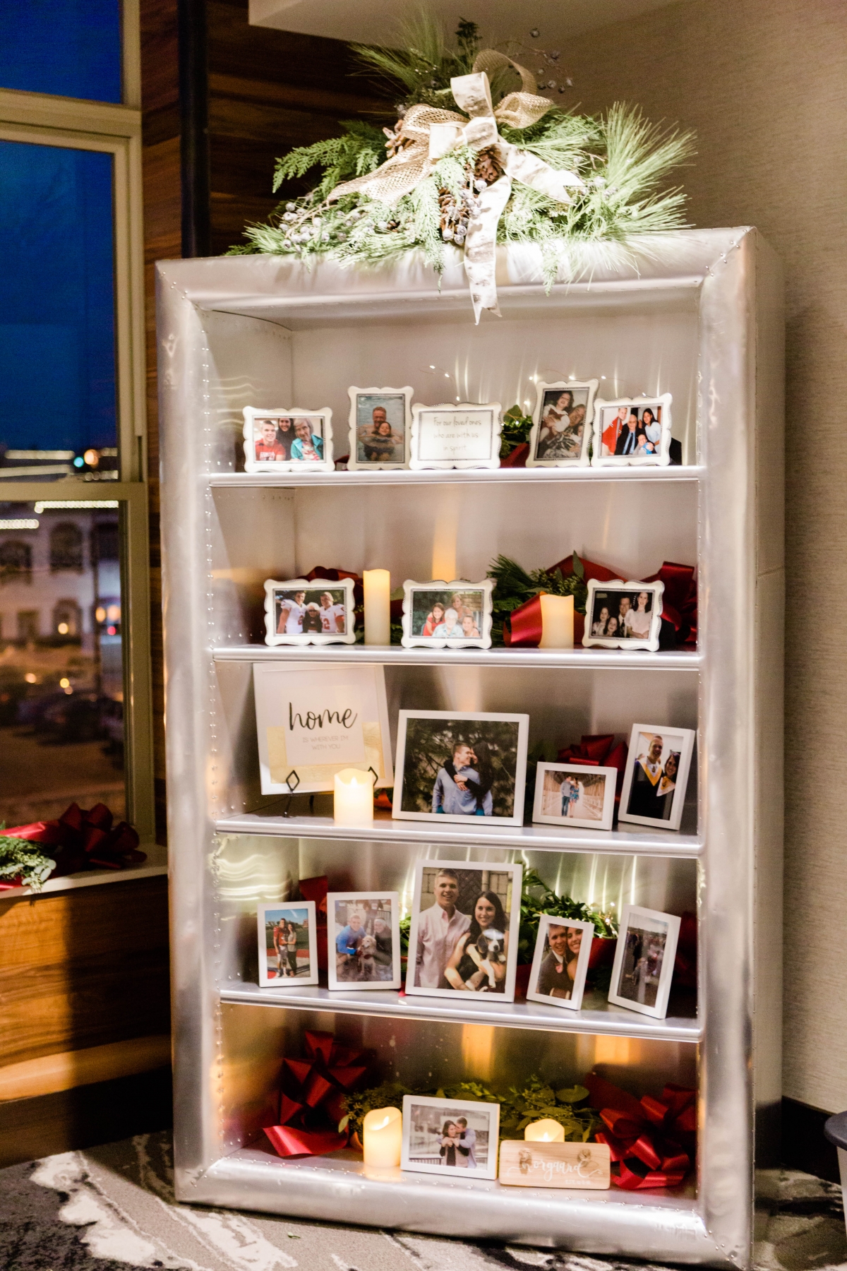 Photo Shelf Honoring Family at Wedding