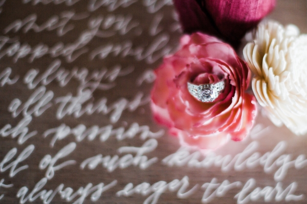 Wedding Rings on Calligraphy
