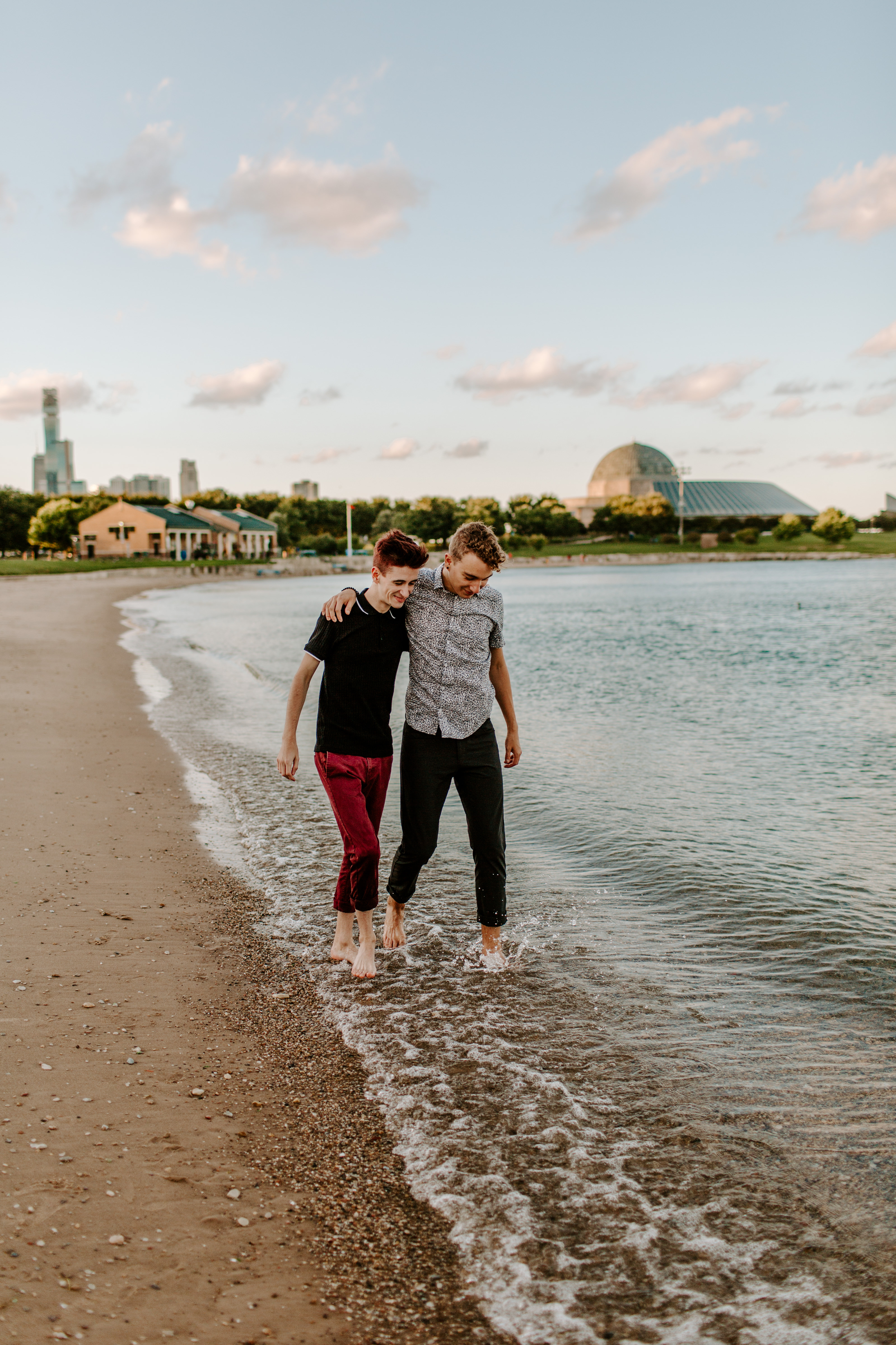 Chicago Northerly Island Beach LGBT Couple Shoot