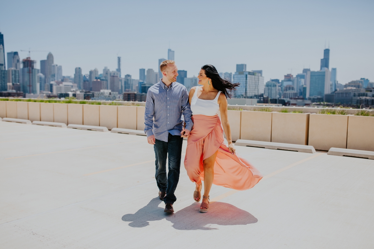 Lincoln Park Rooftop Engagement Photos
