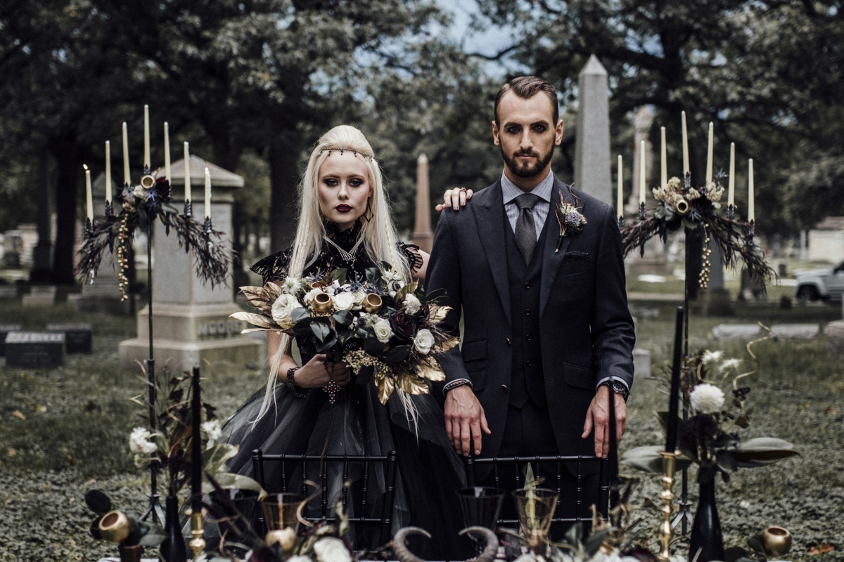 gothic halloween wedding dress