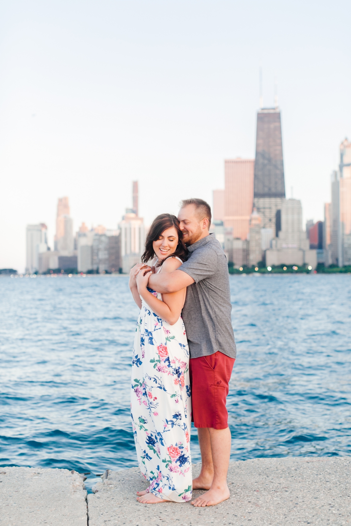 Classic Summer Engagement Session at North Ave Beach