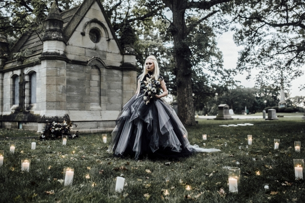 Wiccan Bride in Black Dress