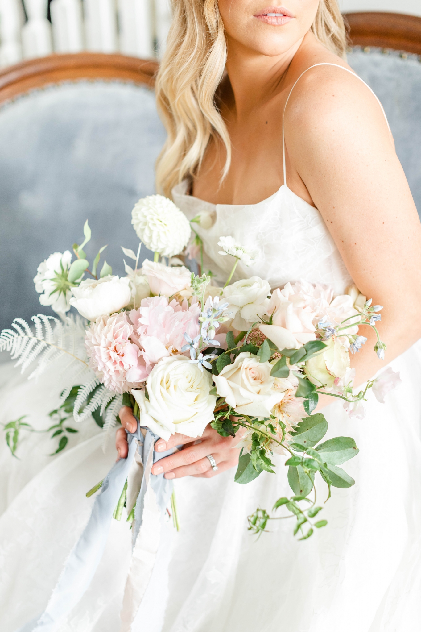 Romantic Blush & Dusty Blue Wedding at Bespoke Workshop | Providence ...