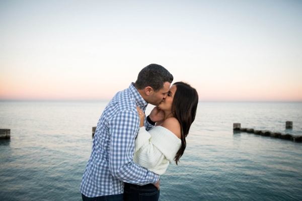 Classic Chicago Engagement Session at LondonHouse and Lake Michigan