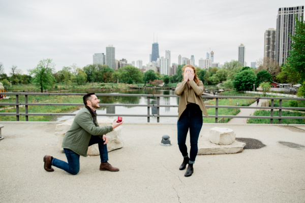 Surprise Proposal at Lincoln Park Boardwalk